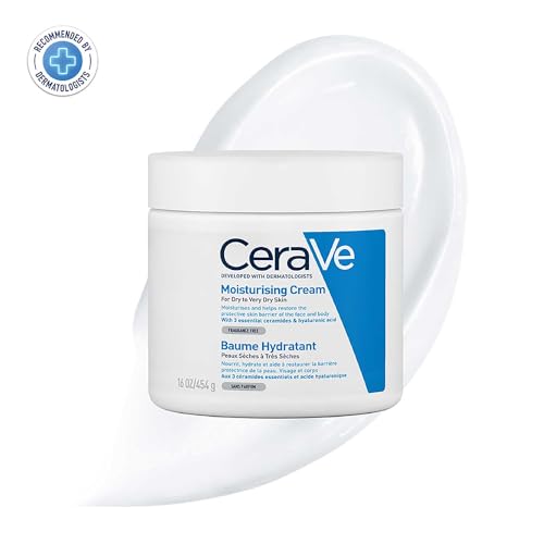CeraVe Moisturizing Cream For Dry To Very Dry Skin (454g) - Formulated with 3 Essential Ceramides And Hyaluronic Acid | Non-Comedogenic Moisturizer For Face and Body