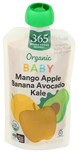 365 Baby Food Mango Apple Banana Kale Organic, 4 Ounce