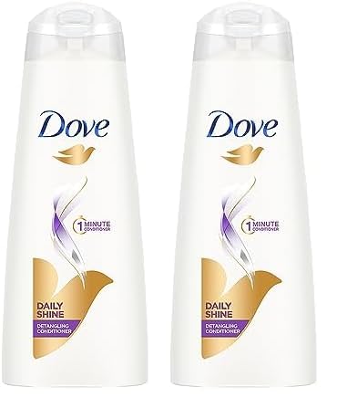 Dove Daily Shine Hair Conditioner with Nutritive Serum for Smooth & Shiny Hair, 335 ml (Pack of 2)