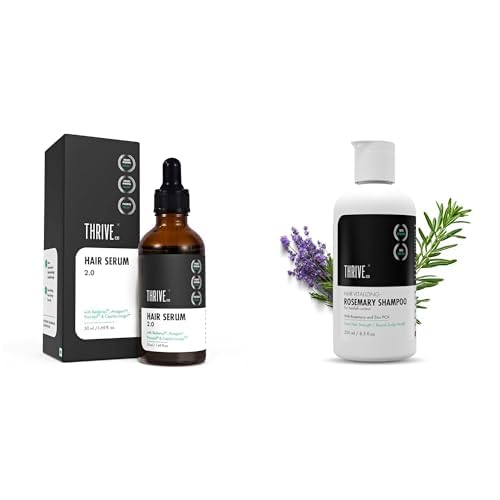 ThriveCo Anti-Hair Fall Kit | With Hair Growth Serum 2.0 (xxml) + Rosemary Shampoo (250ml) |Hair Growth & Hair Fall Control For Men and Women