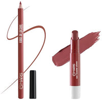 MARS Matte Super Stay Lipstick |(2.6 gm) (02-TREASURE) Matte Lip Liner | One Swipe Smooth Application | Long Lasting Lip Pencil (1.4gm) (20-CHILL RED)