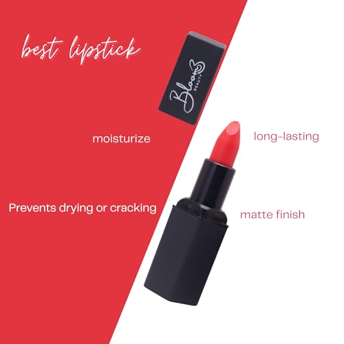Bloom Beauty Bullet Lipstick Creamy Matte Finish Hydrating & Long-Lasting,Scarlet Bloom