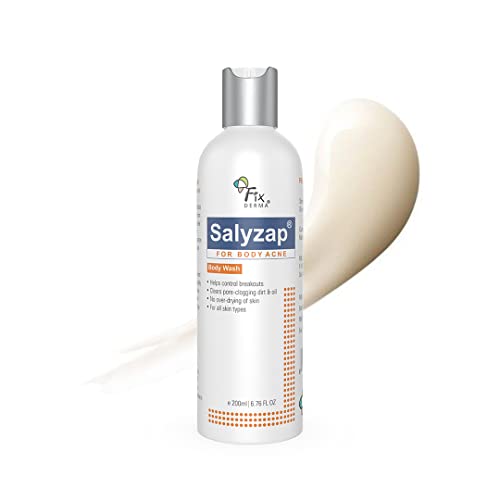 Fixderma Salyzap 2% Salicylic Acid Body Wash For Acne | Exfoliating Bodywash | Anti Acne Body Wash on Back & Arms for Acne Prone Skin | Helps in Control Brekouts, Unclogs Pores - 200ml
