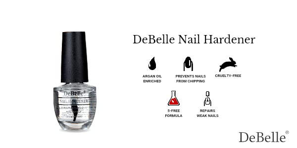 DeBelle Nail Care Nail Polish | Transparent| Enriched with Argan Oil| 15ml (Nail Hardener)