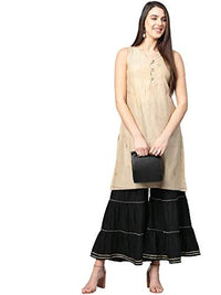 Yash Gallery Women's  Rayon Flared Solid Sharara for Women