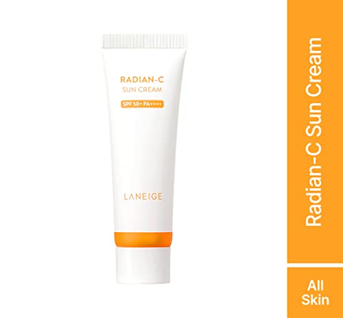 LANEIGE Radian-C SunCream SPF 50+ | Broad Spectrum UV PA++++ | Vitamin C Brightening Sunscreen | Light & Non-Greasy | No White Cast | Water Resistant | Suitable for All Skin | For Men & Women | 50ml