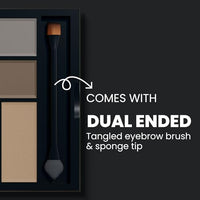 Seven Seas The Way Eye Want Eyebrow Palette | Travel Friendly | Easily Blendable | With Dual Ended Eyebrow Brush and Sponge (Shade-03, 11.5g)