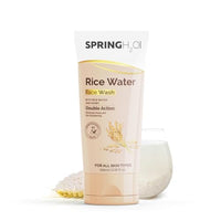 Spring H2O Rice Water & Brightening Face Wash Combo Pack of 2 (100ml X 2) – Minimize Pores, Reduce Dark Spots & Brighten Skin