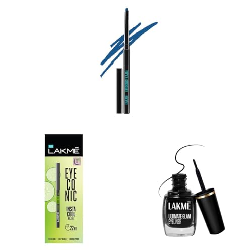 LAKMÉ Midnight Blue, Cool Kajal, Black Gel Liner