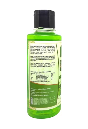 Khadi Pure Herbal Green Apple Conditioner+Shampoo/Hair Cleanser, 210 ml