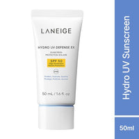 LANEIGE Hydro UV Defense Sunscreen EX SPF 50+ | Broad Spectrum | Moisture Based Sunscreen | Light & Non-Greasy | No White Cast | Soothing Hydration | Suitable for All Skin | For Men & Women | 50ml