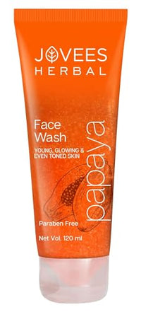 Jovees Herbal Papaya Face Wash For Brightening and Glowing Skin Removes Pigmentation And Dark Spots 120ml And Rose Skin Toner | For Youthful Skin, Tightens Pores, Healthy Glow 200ml