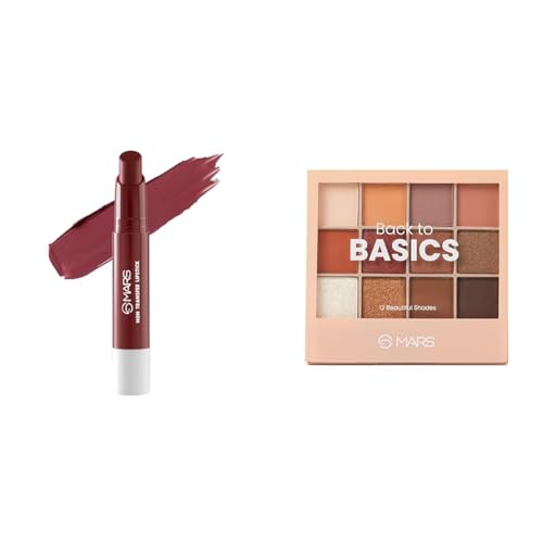 MARS Matte Super Stay Lipstick Lipstick for Women (2.6 gm) (13-DESTINY) 12 Shades Back to Basics Eyeshadow Palette with Free Applicator (14.4 gm) (Shade-02)