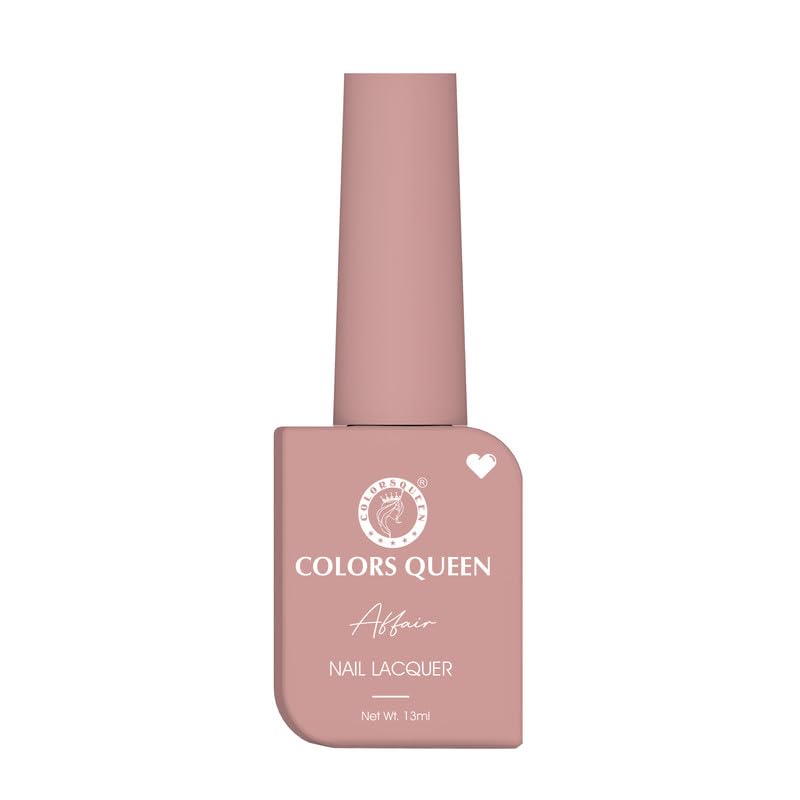 COLORS QUEEN Affair Nail Polish - 02 Rusty Nude, 13Ml | Quick Drying, Long Lasting Formula, One Coat Nail Polish | Chip Resistant, No Harmful Chemicals, Semi Matte Finish Nail Polish For Women
