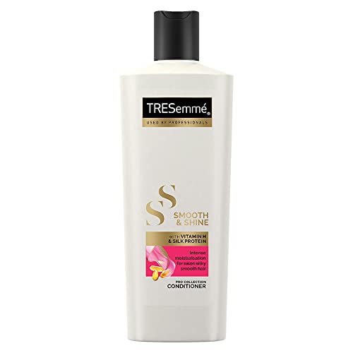 TRESemme Smooth & Shine Conditioner 335 ml, With Biotin & Silk Proteins For Silky Smooth Hair - Deeply Moisturises Dry & Frizzy Hair, For Men & Women & TRESemme Keratin Smooth Shampoo 185 ml