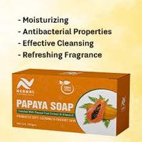 AV Herbal International Organic Papaya Face and Body Soap | Natural Papaya Herbal Soap for Glowing & Clear Skin ? Skin Brightening & Nourishing Bar (Pack Of 2)