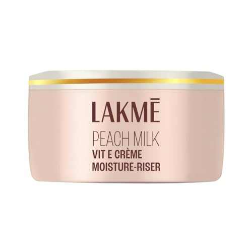 LAKMÉ Peach Milk Soft Crème Moisturizer for Face 200 g|| Daily Lightweight Whipped Cream with Vitamin E for Soft|| Glowing Skin - Non Oily 24h Moisture