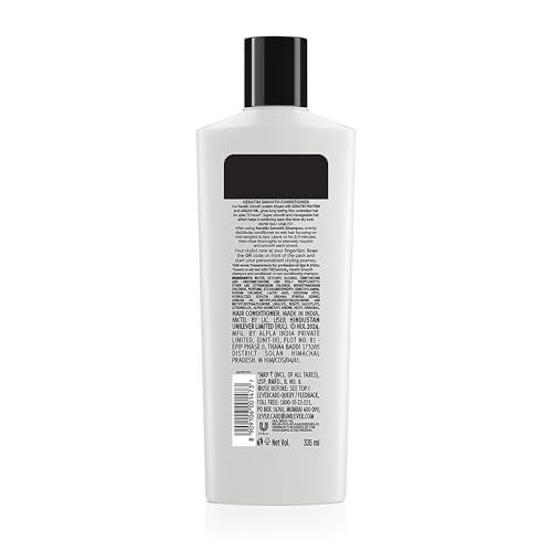 TRESemme Keratin Smooth, Conditioner, 335Ml, For Smoother, Shinier Hair, With Keratin & Moroccan Argan Oil, Nourishes & Controls Frizz, Up To 72 Hours, For Men & Women, 1 Count