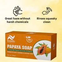 AV Herbal International Organic Papaya Face and Body Soap | Natural Papaya Herbal Soap for Glowing & Clear Skin ? Skin Brightening & Nourishing Bar (Pack Of 4)