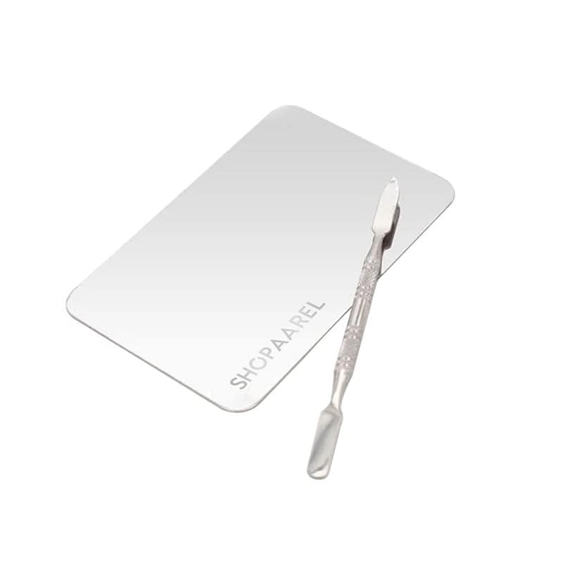 SHOPAAREL Shiny Makeup Palette With Stainless Steel Round Shape Spatula (Multi-Color), (1 count)