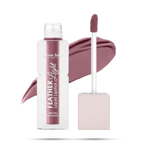 Seven Seas Feather Light Liquid Lipstick | Matte Finish Liquid Lipstick | Long Lasting | Non Transfer | One Coat Application | Stay Upto 12 Hours (307, 6ml)