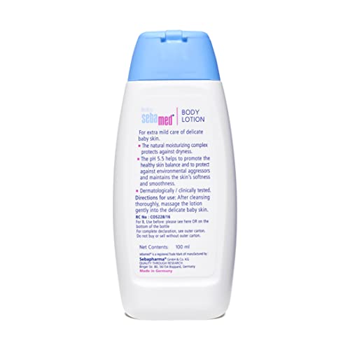 Sebamed Baby Body Lotion100 ml |pH 5.5|Long lasting moisturiser|Quickly absorbed| (Pack of 2)