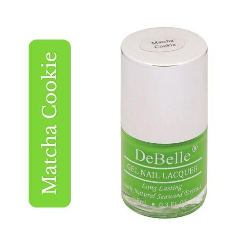 Debelle Gel Nail Polish Matcha Cookie (Parrot Green Nail Paint)|Non Uv - Glossy Finish |Chip Resistant | Seaweed Enriched Formula| Long Lasting|Cruelty And Toxic Free| 8Ml
