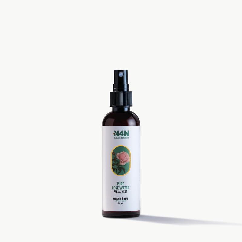 Nature4Nature Facial Hydrating Mist Pure Rose Water | Refreshing & Hydrating Facial Toner for Normal to Oily Skin Face Toner | Instantly Hydrates | Balances pH Levels | Non-Drying 100 Ml