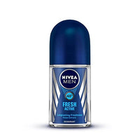 Nivea Deodorant Fresh Active Roll On for Men, 50ml & NIVEA Men Body Wash, Pure Impact with Purifying Micro Particles, Shower Gel for Body, Face & Hair, 250 ml