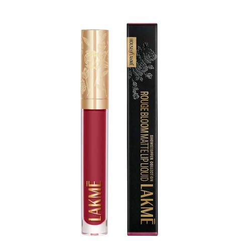 Lakmé Rouge Bloom Matte Lip Liquid, Matte Finish, Longlasting For Up To 14 Hours, Quick Drying & Transfer-Proof, Infused With Vita Rose For Smooth & Moisturised Lips - Delicate Daisy