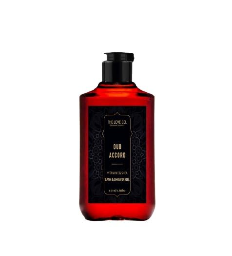 THE LOVE CO. Indulgence Gift kit Collection: Indulge in Travel Pack Shower Gels | Cherry Blossom, Vanilla, Lavender, Oud | Opulent Bathing Experience | Ideal Birthday & Special Occasion Hamper | Pack of 4