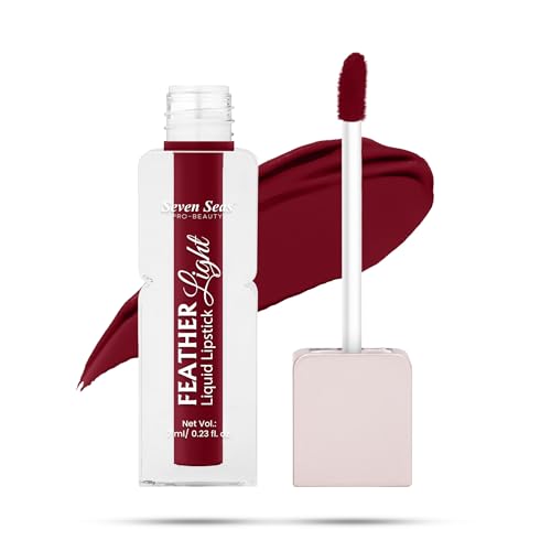 Seven Seas Feather Light Liquid Lipstick | Matte Finish Liquid Lipstick | Long Lasting | Non Transfer | One Coat Application | Stay Upto 12 Hours (329, 6ml)