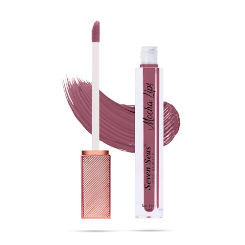 Seven Seas Mocha Lips Matte Liquid Lipstick | Non-Transfer Liquid Lipstick | 12 Hours Long Lasting | Highly Pigmented | Intense Color Payoff | Smudgeproof Liquid Lipstick for Women (207, 4ml)