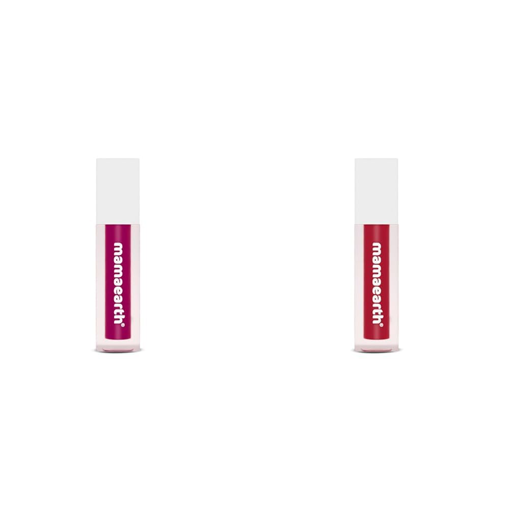 Mamaearth Feather Light Liquid Matte Mini Lipstick - 1.2 ml (Pink Orchid) & Mamaearth Feather Light Liquid Matte Mini Lipstick - 1.2 ml (Red Velvet)