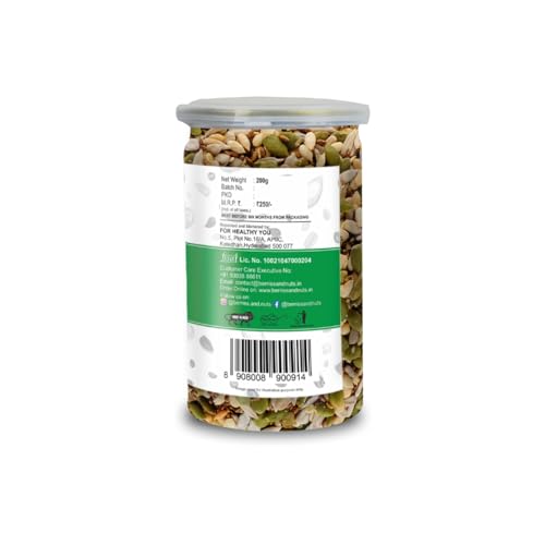 Berries And Nuts Premium Roasted Seeds Mix 200 Grams & Salted Seeds Mix 200 Grams Combo | 400 Grams