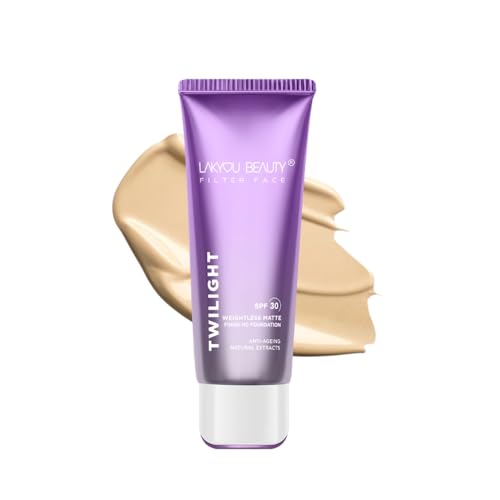 Lakyou Beauty Filter Face Twilight Weightless Matte Finish HD Foundation SPF 30 Foundation (03(Natural Beige), 80 ml)