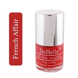 DeBelle Gel Glossy Finish Nail Polish French Affair (Scarlet Red), 8 Ml - Enriched With Natural Seaweed Extract, Cruelty Free, Toxic Free