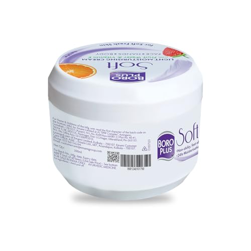BoroPlus Soft Light Moisturising Cream|Light & Non-sticky|Provides 24 hour moisturisation | For Soft Fresh Skin 300 ml