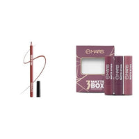 MARS Matte Lip Liner | One Swipe Smooth Application | Long Lasting Lip Pencil (1.4gm) (20-CHILL RED) Matte Box Set of 3 Lipsticks for Women |(3x3.2 gm) (03-Plum)