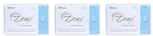 Brinton DOUX Daily Ultra Moisturizer Soap Bar with pH 5.5, 75g x Pack of 3