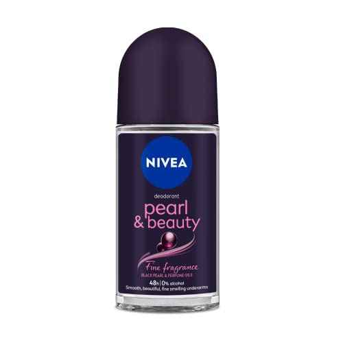 Nivea Women Deodorant Roll On, Pearl & Beauty Fine Fragrance For Fragrant Smooth & Beautiful Underarm Skin, 50ml&Nivea Deodorant Roll On, Protect & Care for Unisex, 50ml