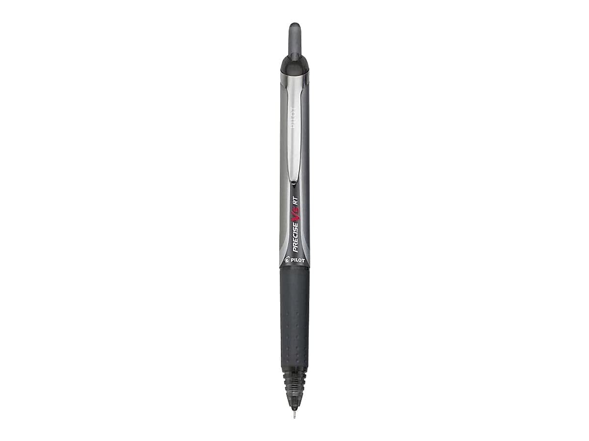 PILOT Precise V5 RT Refillable & Retractable Liquid Ink Rolling Ball Pens, Extra Fine Point (0.5mm) Black Ink, 3-Pack (26052) 3 Count (Pack of 1) Pens + Pens, Assorted Color Inks (Ball Pens)