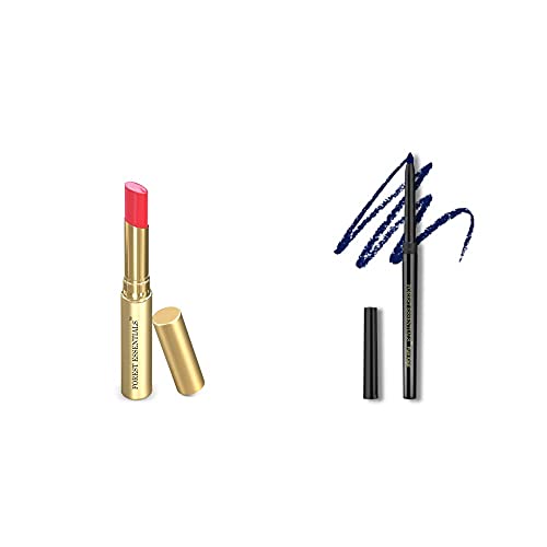 Forest Essentials Tinted Lip Serum Madhu Rasa Gulaab Jal 2.2g, Pink & Forest Essentials Cobalt Blue Gulaab Khaas Kajal 0.30gms