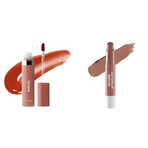 MARS Drip Lip Mist for Women (4.5 ml) (01-Peachy Drip) Reapplication Matte Super Stay Lipstick | Up to 12 Hours Long Lasting | Smudge Proof and Waterproof Lipstick for Women (2.6 gm) (11-QUEEN)