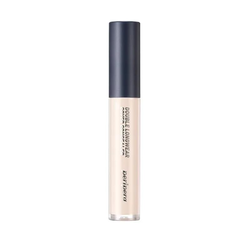 Peripera Double Longwear Cover Concealer - Full Coverage Conceals Dark Circles Blemishes - 0.7 PORCELAIN