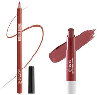 MARS Matte Super Stay Lipstick |(2.6 gm) (02-TREASURE) Matte Lip Liner | One Swipe Smooth Application | Long Lasting Lip Pencil (1.4gm) (15-MUDDY BRICK)