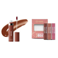 MARS Drip Lip Mist for Women (4.5 ml) (06-Cocoa Drip) Matte Box Set of 3 Lipsticks for Women | Long-Lasting | Smooth Finish | Moisturising | One Swipe Pigmentation (3x3.2 gm) (05-Blushed & Nudes)