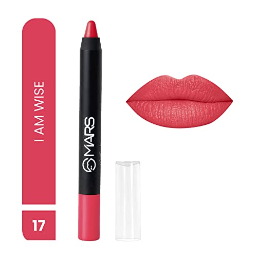 MARS Drip Lip Mist for Women (4.5 ml) (06-Cocoa Drip) Long Lasting Crayon Lipstick up to 12 Hours Stay | Matte Finish | Waterproof | Won't Smudge Won't Budge Lip Crayon (3.5 gm) (17-I Am Wise)