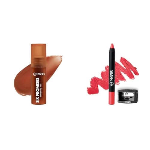 MARS Love Track Velvet Lip Tint (2.8ml) (SIX PROMISES) | Velvet Matte Finish Long Lasting Crayon Lipstick up to 12 Hours Stay (3.5 gm) (06-I Won't Give up)