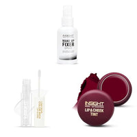 Insight Cosmetics Makeup Fixer Spray | Light Weight, Quick Dry Ma,Insight Long Wear Color Rich Lip Gloss |Highly Pigmented|Glossy T,INSIGHT Cosmetics Lip and Cheek Tint|Enriched With Vitamin E | Ma